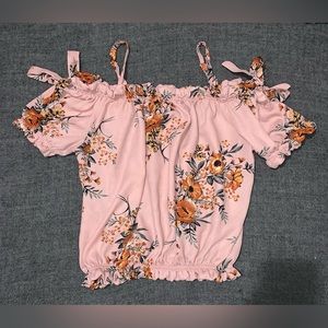 Floral Off Shoulder Crop Top
